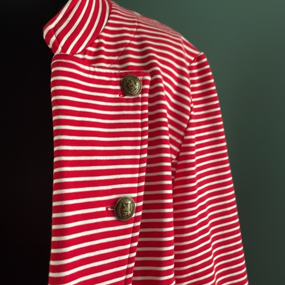 Tommy Hilfiger Red and White Striped military cut Jacket m - Picture 2 of 6